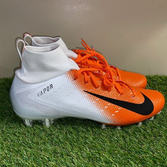 Nike Vapor Untouchable 3 White Orange Football Cleats AO3021-118 Mens 12.5 NEW - Picture 3 of 10